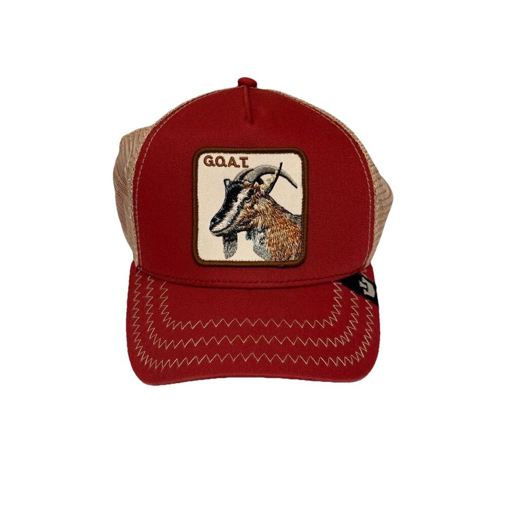 Goorin Bros The Farm SnapBack Trucker Hat Burgundy Cream GOAT Authentic